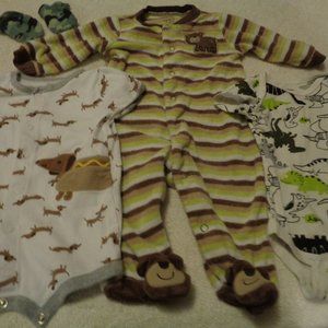 ANIMALS JAMAS JUMPER ONSIE MITTS BABY BUNDLE